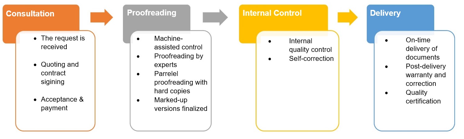Professional proofreading process