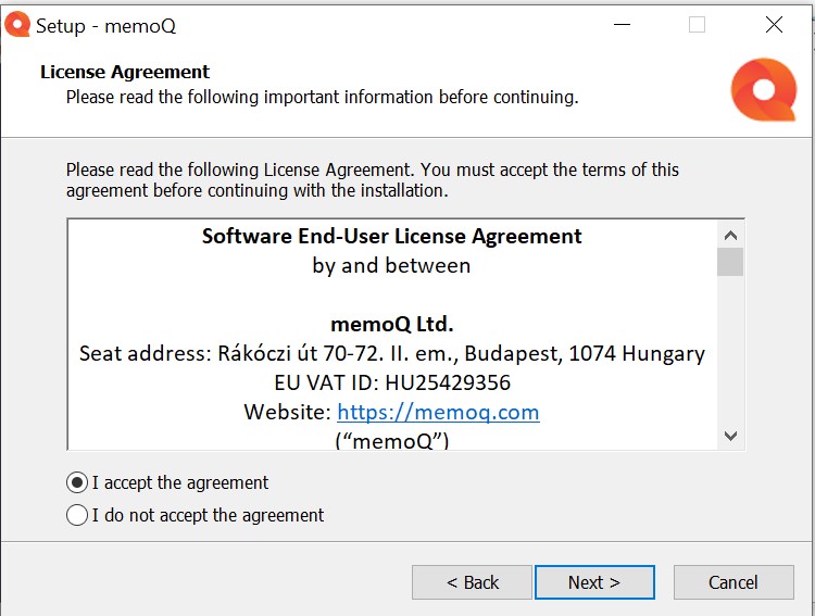 Yêu cầu chấp thuận bản quyền phần mềm MemoQ